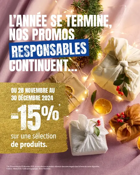 L’année se termine, nos promos responsables continuent ! 